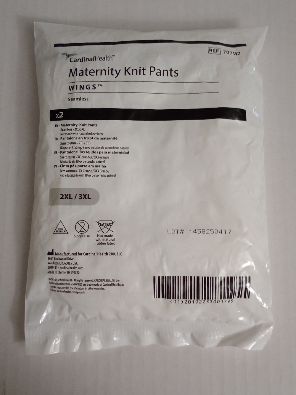 Cardinal Health Maternity Knit Pants Wings Seamless 2XL / 3XL - Lot Of 5 Packs